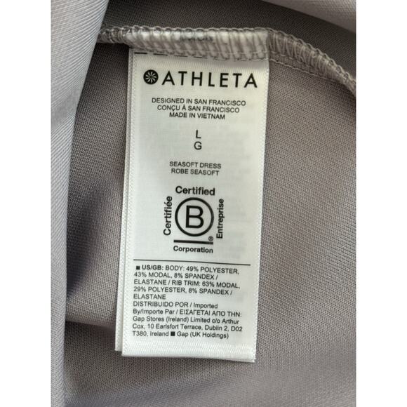 NWT Athleta Seasoft Robe Pullover V-Neck Purple Long Sleeve Dress Pockets Size L - Picture 11 of 16